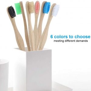 Cepillo de dientes Zerodis, bambú natural, 6 colores diferentes