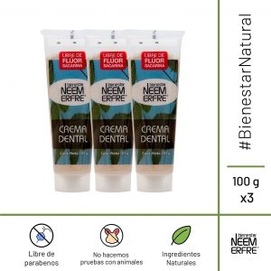 Crema dental artesanal natural de corteza de neem sin flúor