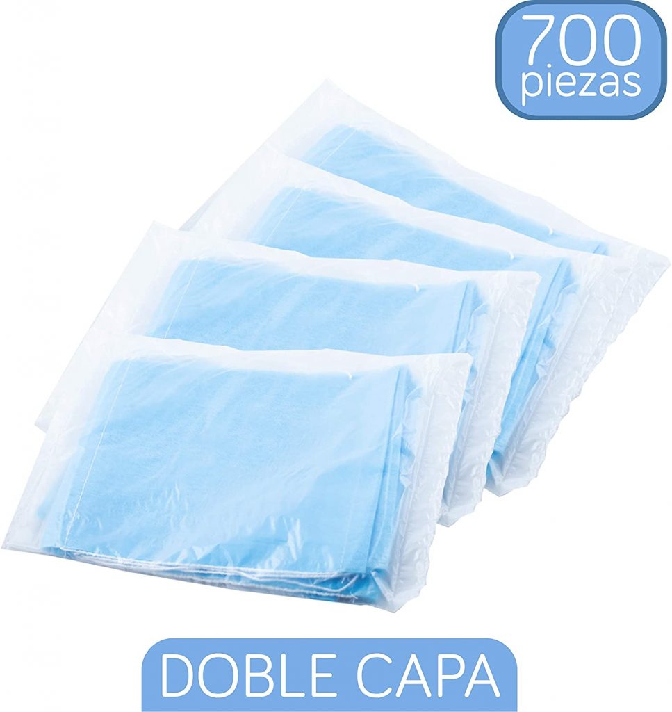 700 cubrebocas desechable doble capa tela SMS