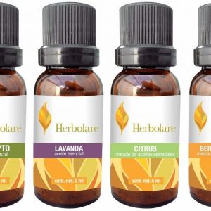 Paquete Bienestar Herbolare, 4 aceites 5 ml de sinergias y aceites 100% puros.