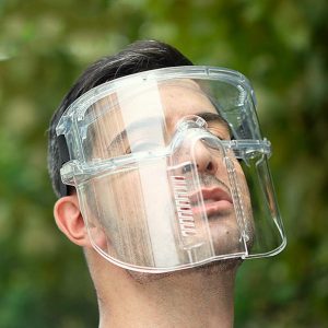 Protección facial transpirable transparente