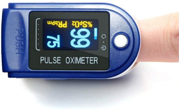 DQST Oxímetro de Pulso de Dedo, Monitor de Frecuencia Cardíaca, Respiratoria y Saturación de Oxígeno SpO2, Indice PI con Pantalla Digital OLED 1.3inches