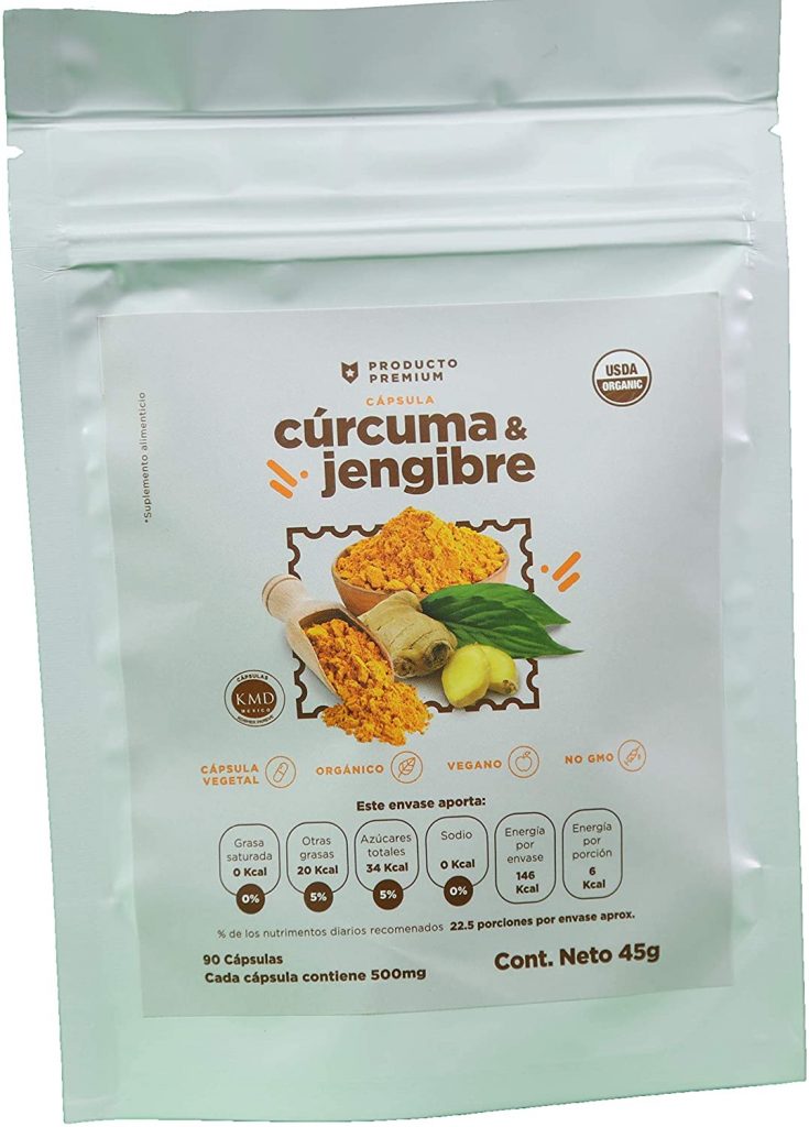 Cápsulas cúrcuma y jengibre | 90 cápsulas - 500 mg | Raíces Verdes