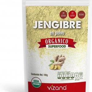 Jengibre orgánico certificado en polvo 100g vizana nutrition