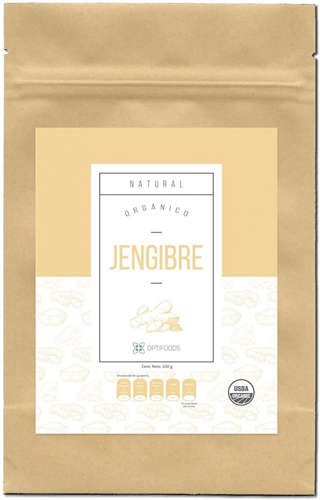 Optifoods jengibre orgánico certificado en polvo - 200g